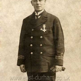 Captain Henry Shilling, interned with his ship, "Seaham Harbour" and crew at Ruhleben, Germany when war was declared in 1914, was repatriated when thought to be terminally ill, recovered, returned to sea and after sinking a German submarine was awarded the DSC for bravery.
Photograph from Miss Bagley