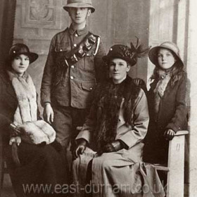 Eric Shevels' grandmother Kirtley aged 43 in 1915
his mam aged 20, auntie Ethel aged 10, Uncle Harry aged 15 in uniform who had lied about his age to join up.