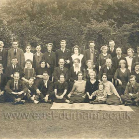 Staff at Seaham Hall Hospital c 1920.
George Cummings is 6th from right of those standing.
Photograph and info from Brian Slee