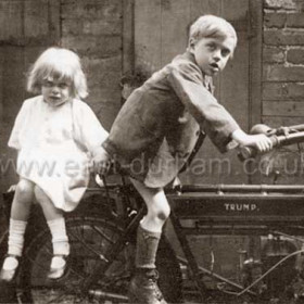 Photograph taken in the yard of Murley's Bakery, Church St.  Children not known, date?