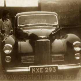 Jean Carr with Joseph Gibson Carr's Humber Snipe at 23 Rainton St in 1959.
Photograph from Brian Carr