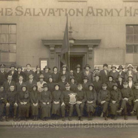 Salvation Army Hall Tempest Road 1924, members photographed after winning the Young People's Shield for that year.