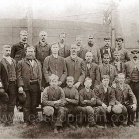 Staff at Seaham Gasworks, (opposite Bottleworks) probably c1890