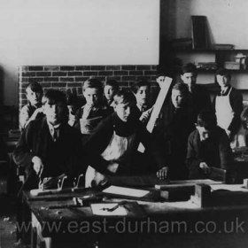 Seaham Modern School, woodwork lesson in the 1950s.