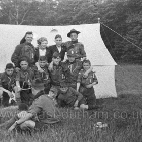 Seaham scouts probably on the Scout's Field where Woodlands now stands. Date not known.