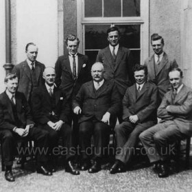 Male staff at Seaham Modern School in the 1930sMr Evans left front, Mr Young centre front.