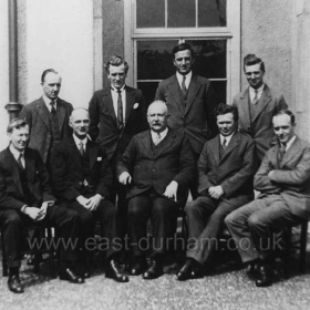 Male staff at Seaham Modern School in the 1930sMr Evans left front, Mr Young centre front.