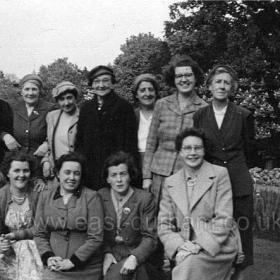 Ladies from Church St. Methodist Church on a day trip during the 1950s.
Front Row, ?, May Murley, Mrs Foggin, Mrs Pike, Rosa Joiner.
Back Row, centre Miss Graham?      
Photograph from Ann Hansen (Pike)