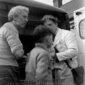 Frank Foster selling from his Seaham Co-op bakery van in the 1960s.