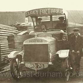 Joseph Elgey, timber merchant operated from Foundry Road from the 1890s. This Pagefield lorry, made by Walker Brothers of Wigan, would have been bought between 1907 and 1912