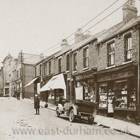 Blackhills Terrace Horden. The large building at the top of the road was the Empress Cinema the building next to that was the TSB Bank, now Lloyds TSB.   Info Bob Williams