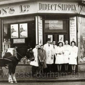 Walter Willson's Store with staff and delivery cart.