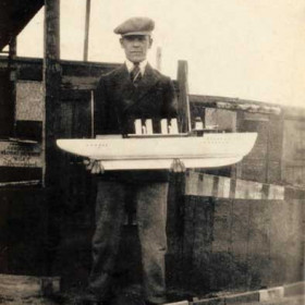 Norman Knapp in his garden at Swinebank Cottages circa 1932.
Photograph from Norman Knapp Jr