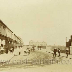 North Tce, Bath Tce in the distance and Londonderry Offices (built 1857) to the right.This photograph taken around 1900 shows the Londonderry Offices in their original form before they were enlarged in 1909During the 19th and early part of the 20th century, North Tce and North Railway St were the major shopping streets in the town.