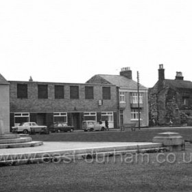 The Navy Club and Council Offices ( Infirmary ) in North Tce from the WW1 monument   c 1960