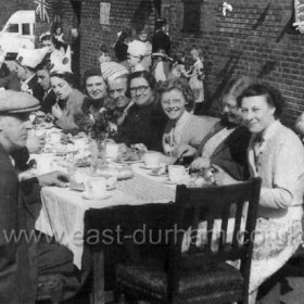 Coronation celebrations, 1953. Street party in Stavordale St, Dawdon