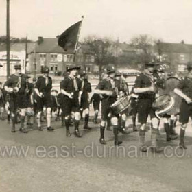 Scouts band marching to Christ Church Seaham (Mid 1930's)