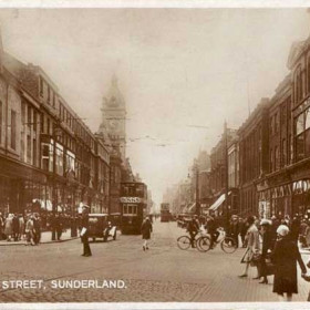 Dated 8th July 1932
Addresssed to-
Mr T.Ormesher 
117 Wigan Road 
Atherton 
Nr Manchester
Dear Tom,
"Thanks for card hope you are keeping alright
well all being well we shall be home all about 6 and 7. Love Mam and Dad

Tramcar No.12 on its way to Sea Lane. This tram had started life as an open top in 1900/01, was converted to covered with open balconies before 1916 and further converted to fully closed probably sometime between 1925 and 1930. It had been withdrawn from service by 1939. Fashions were certainly starting to change and suddenly the ladies have legs. I wonder where the ladies in the white skirts worked, standing on the Gas Office corner.