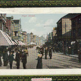 Dated 9th August 1910 Addressed tor-
Master Harry Parker 39 Gordon Road Gillingham Kent.
Dear Harry,
Arrived all safe and sound. Your flowers were very much accepted by all.
With love from Fred.
A very busy street scene in High Street. As all the sunblinds are down on the north side of the street the photograph was obviously taken in the morning.