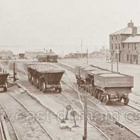 Detail from RY 003.
Golden Lion at right, Hunter's Buildings beyond, newly opened underpass to dock at left in 1870.