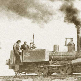 Loco 18 at Seaham. Built by Stephen Lewin in 1877 it spent most of it's working life at Seaham Dock, retired in 1975. Restored at Laing Welding it is probably the oldest industrial locomotive still in existence.