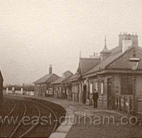 Looking noirth to Seaham Station, Station Hotel behind c 1905.