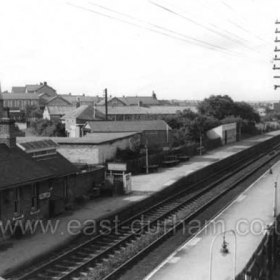 Seaham Colliery Railway Station in Sept 66. Seaham Modern School left of centre in distance.