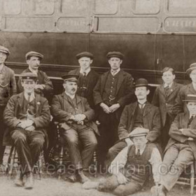 Railway staff at Seaham, no other information.