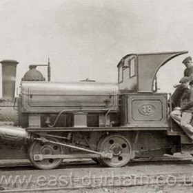 Loco 18 at Dock in 1930, Adam Renwick standing.