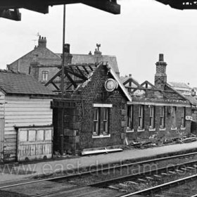 Seaham Colliery Station and pedestrian bridge in the 1970's, the bridge was built in 1928.