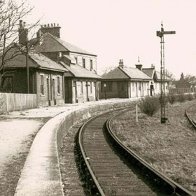 Seaham Station, (behind Station Hotel) newly rebuilt in 1887 using prefabricated panels made at Londonderry Engine Works. Photograph early 1900s