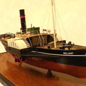 MODEL OF "RELIANT", THE LAST STEAM PADDLE TUG.
Built by Bassett Lowke model maker Lawrence George Ward.        
THIS IS A MUSEUM QUALITY MODEL IN PERFECT CONDITION.
This model is on sale on eBay by pnc-shop, item No 380086286994