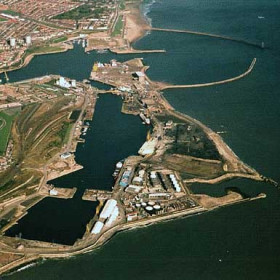 Sunderland Docks at the mouth of the River Wear