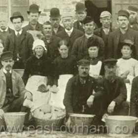 Soup kitchen at Seaham Colliery feeding striking miners in 1892.