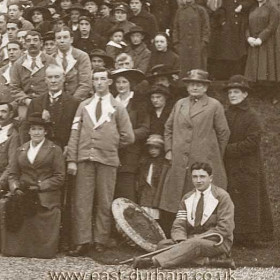 Detail from previous photograph, J McHugh standing at front just left of centre.