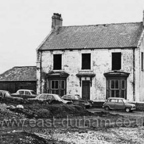 Manor House Farm in 1970 shortly before being demolished during building of the new A19 c 1970. Situated about 150 yards east of the Seaton Lane Inn on the opposite side of the road.
 During the 1800's and possibly much earlier this farm was known as The Blue House and also The Bay Horse Inn as it was also the village pub until the licence was transferred around 1870 to the Seaton Lane Inn, a former blacksmiths shop and accommodation. There was a square of farm buildings to the rear which enclosed the cobbled yard. There was a hinds house immediately to the east of the farmhouse ( to the R on this picture). There is also mention of another inn in Seaton, The Cockfighter, though this was probably another name for The Bay Horse.