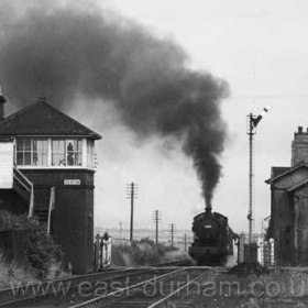 Signal Box and station building at Seaton around 1960.