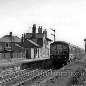 Train passing the disused Seaton Station c1970?