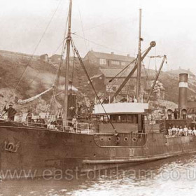 SS SPEEDY loading cement in South Dock 17/9/1903. This was the first ship to discharge a cargo in the new South Dock.