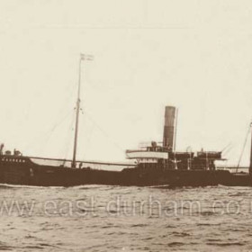 The Maureen, biggest and best of the Londonderry fleet,  entering dock 1930's. Built in 1904, she became HM transport 613 during WW1 then came back to Seaham until scrapped in 1935. Ther end of Seaham as a ship-owning port. The first of the Londonderry Fleet was the SS Londonderry in 1857, the twelfth and last was the Maureen.
Some of the bigger steamships had to trade out of Sunderland prior to 1905 as the old South Dock could not accommodate ships over 1000 tons.