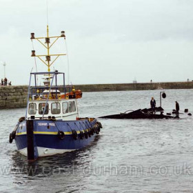 Seaham Pride towing a dock gate, date not known