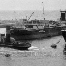 Eppleton Hall in the South Dock in the mid 1960s, the ship at centre is the Mitcham