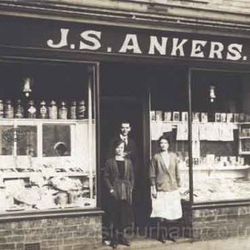 John Samuel Ankers at the door of his newsagent shop at 18 Lord Street. He opened the shop sometime between 1925 and 1929.