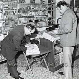 Joe Snowball, newsagent in his Princess Road shop in the 1980s