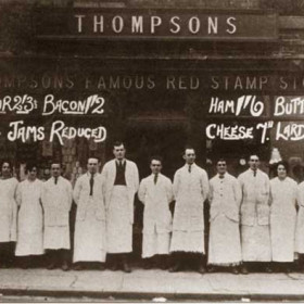 Thompsons Red Stamp Stores, South Terrace, (shop formerly owned by Baxters) next door to Louis Questas at the junction of South Terrace and Church Street.
Photograph c1925