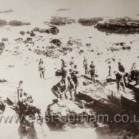 South Pier, foundation of last walls, April 1901