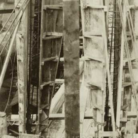 20th May 1925
Close up view of the web shutters which were used 4 and 5 times, having been made large enough for the biggest column
Photograph from Warren Philips