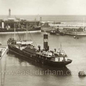 South Dock  c 1930.  Ship in foreground ' Sanfry ' ( Goole ).