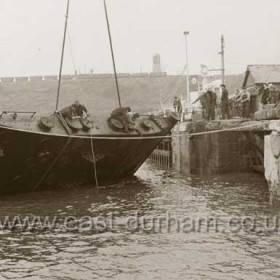 New steel gates being fitted in 1937