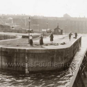 Taken from the SS Pinewood, leaving Seaham for Rouen, 1933, Captain Lawson. . Pilot Row visible on the skyline at left.